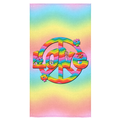 Colorful Love and Peace Background Bath Towel 30"x56"