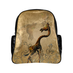 Little frightened giraffe Multi-Pockets Backpack (Model 1636)