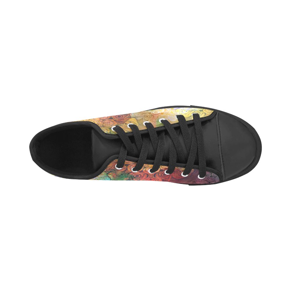 WATERCOLOR MANDALA dark grunge style pattern Microfiber Leather Men's Shoes/Large Size (Model 031)