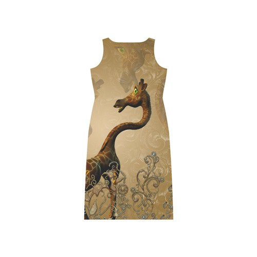 Little frightened giraffe Phaedra Sleeveless Open Fork Long Dress (Model D08)
