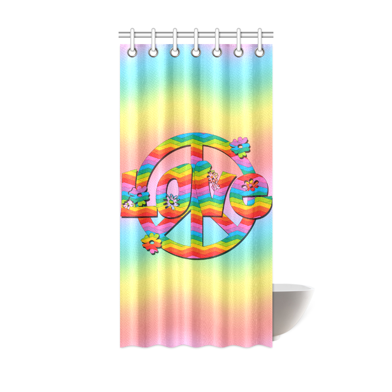 Colorful Love and Peace Background Shower Curtain 36"x72"