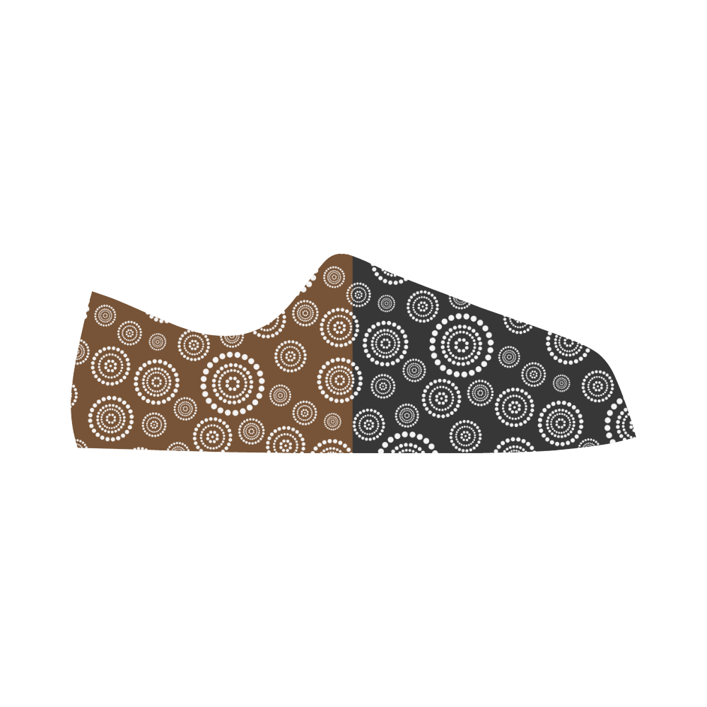 Dots Circle Flower Power Pattern white Aquila Microfiber Leather Men's Shoes (Model 031)