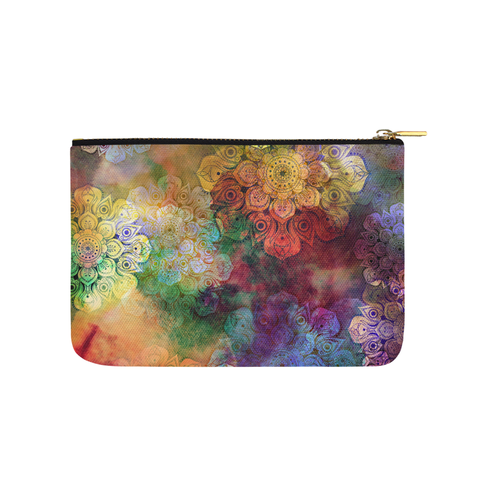 WATERCOLOR MANDALA dark grunge style pattern Carry-All Pouch 9.5''x6''