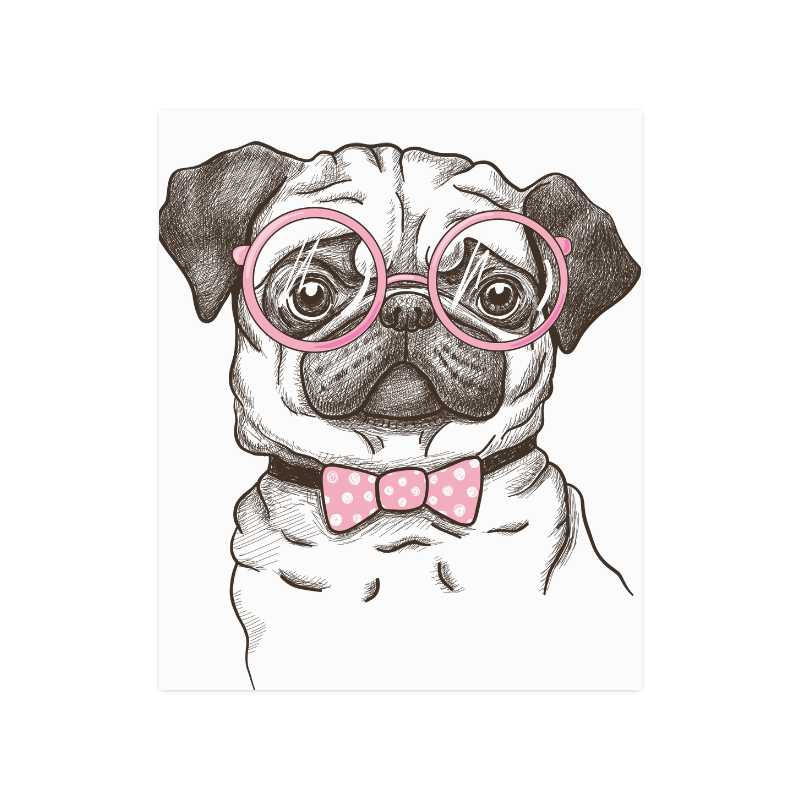 pug in glasses Poster 20"x24"