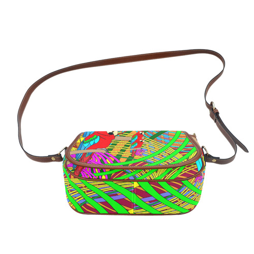 abstract parrot Saddle Bag/Small (Model 1649) Full Customization