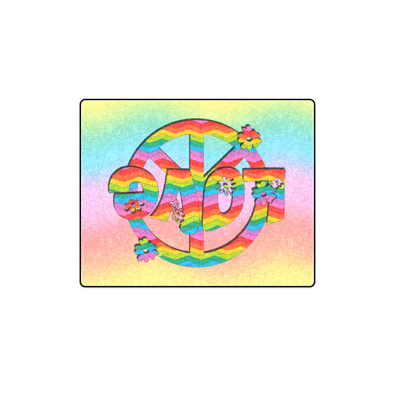 Colorful Love and Peace Background Blanket 40"x50"