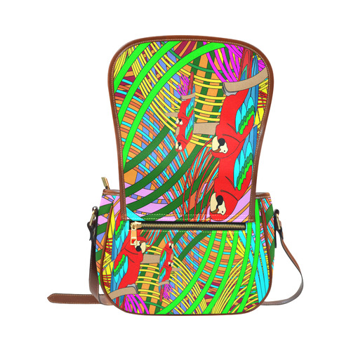 abstract parrot Saddle Bag/Small (Model 1649) Full Customization