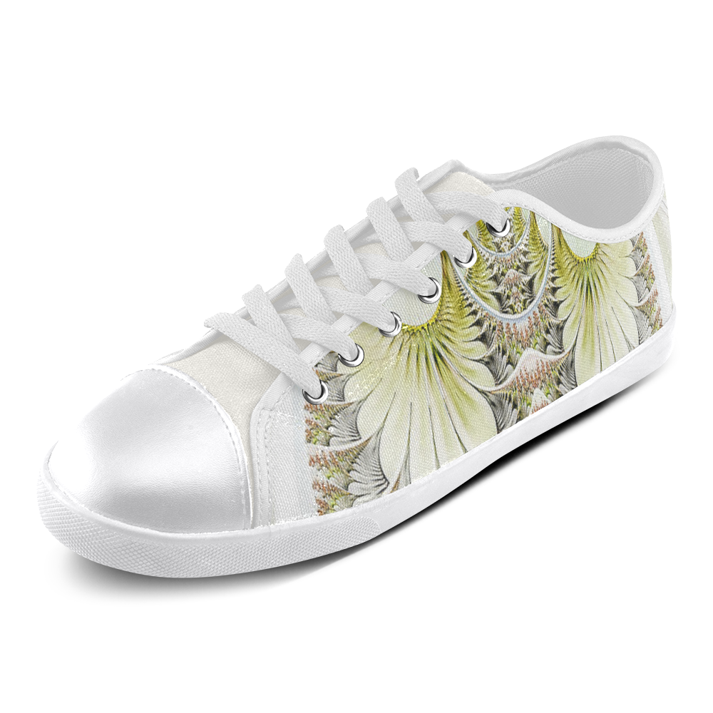Feathers And Lace Canvas Shoes for Women/Large Size (Model 016)