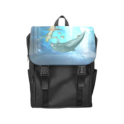Underwater, dolphin with mermaid Casual Shoulders Backpack (Model 1623)