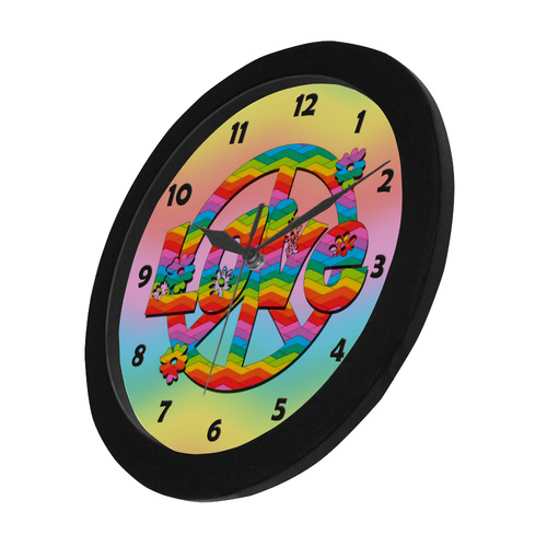 Colorful Love and Peace Background Circular Plastic Wall clock