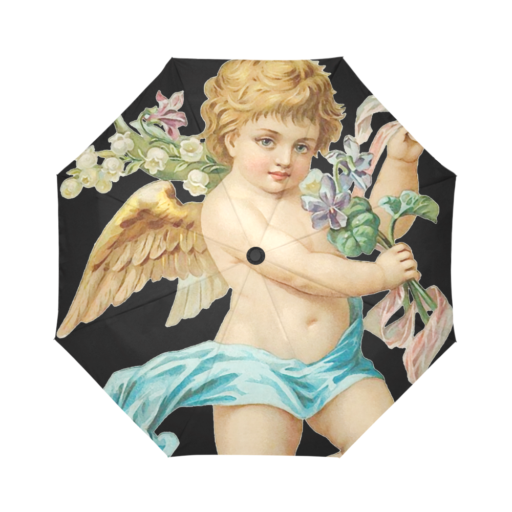 Vintage Easter Angel With Flowers Auto-Foldable Umbrella (Model U04)