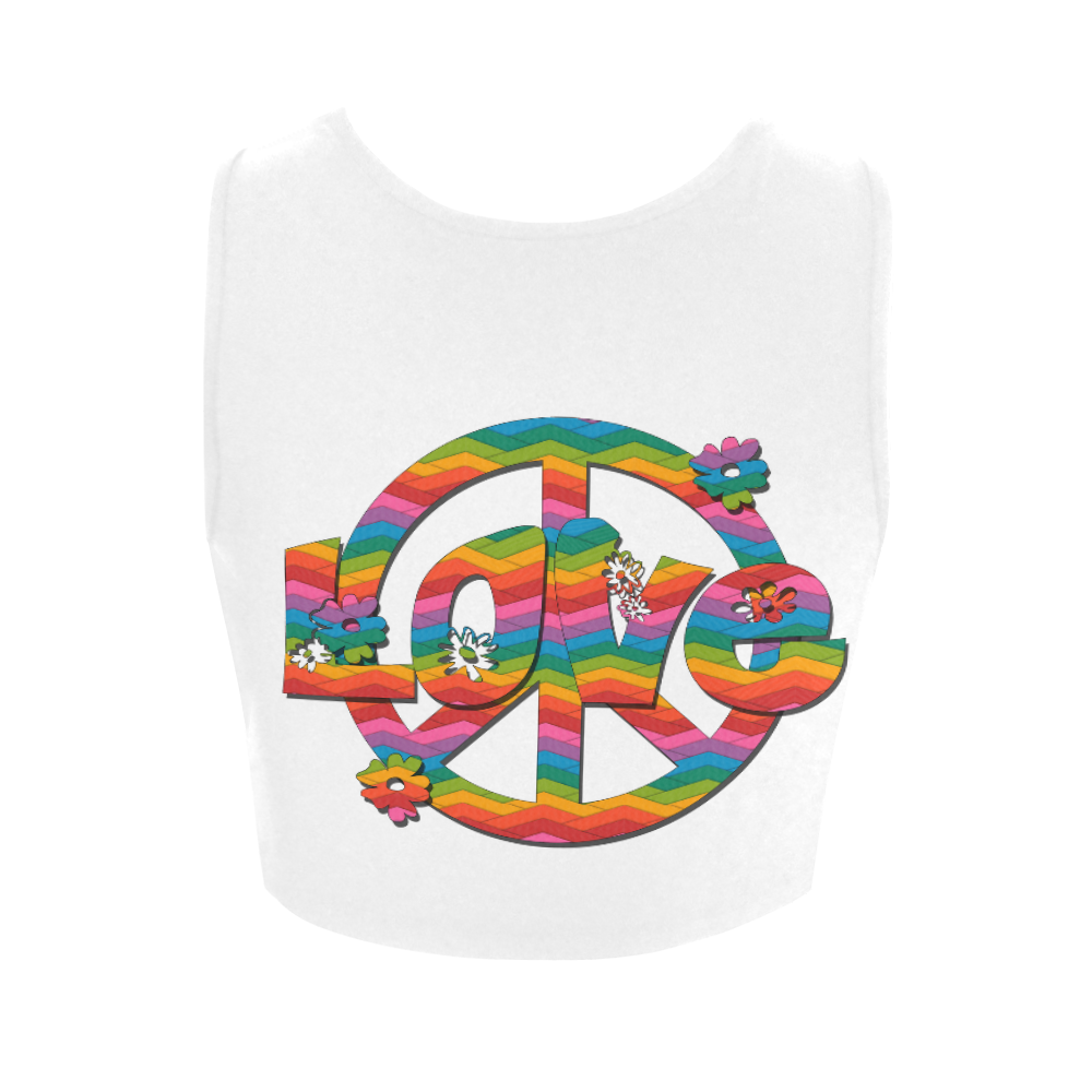 Colorful Love and Peace Women's Crop Top (Model T42)