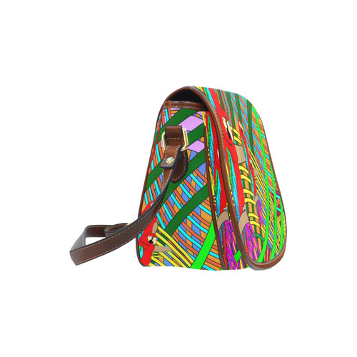 abstract parrot Saddle Bag/Small (Model 1649) Full Customization