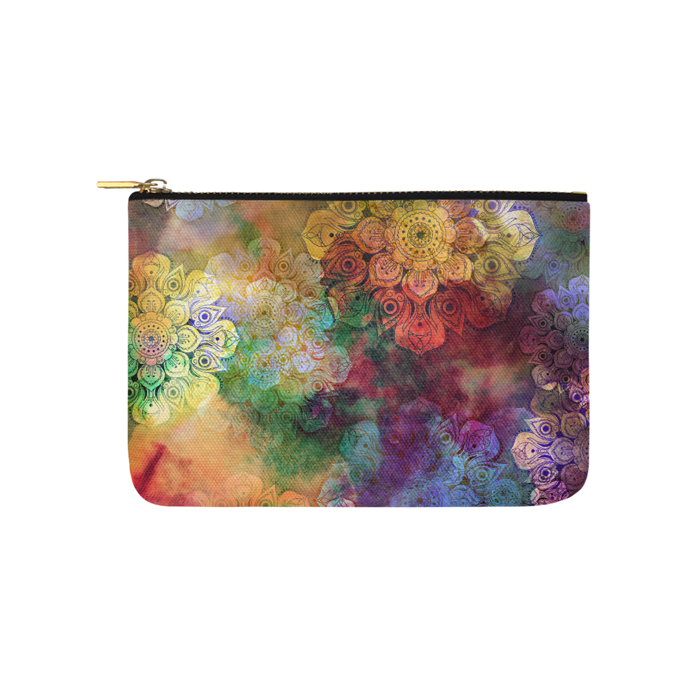 WATERCOLOR MANDALA dark grunge style pattern Carry-All Pouch 9.5''x6''