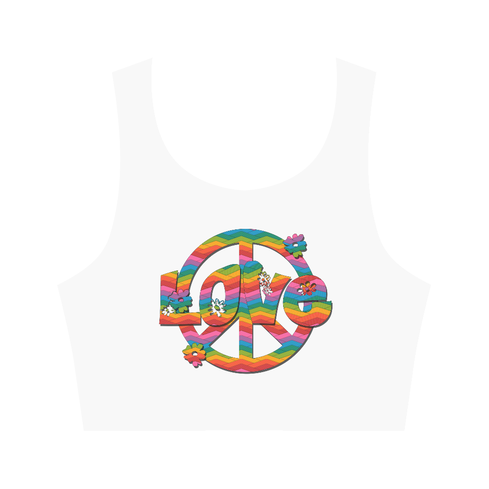 Colorful Love and Peace Women's Crop Top (Model T42)