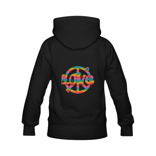 Colorful Love and Peace Women's Classic Hoodies (Model H07)