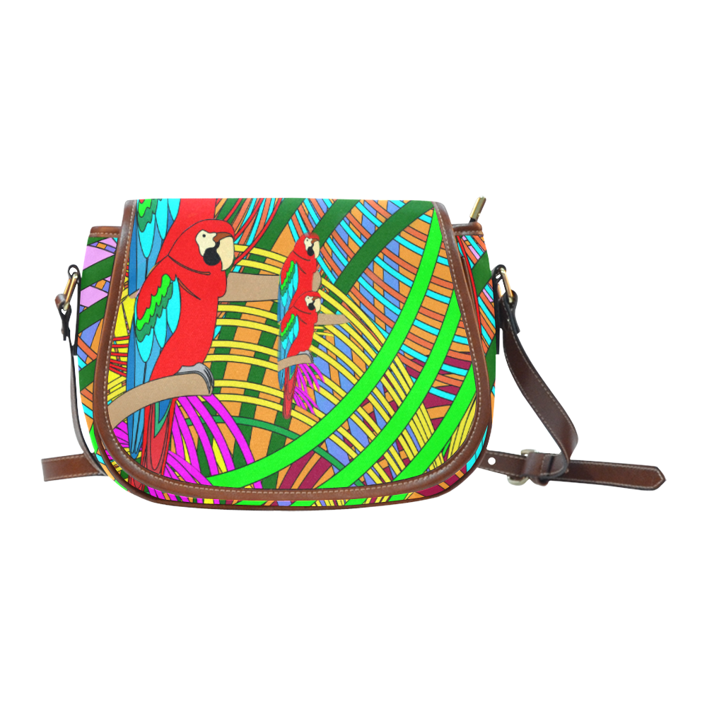 abstract parrot Saddle Bag/Small (Model 1649) Full Customization