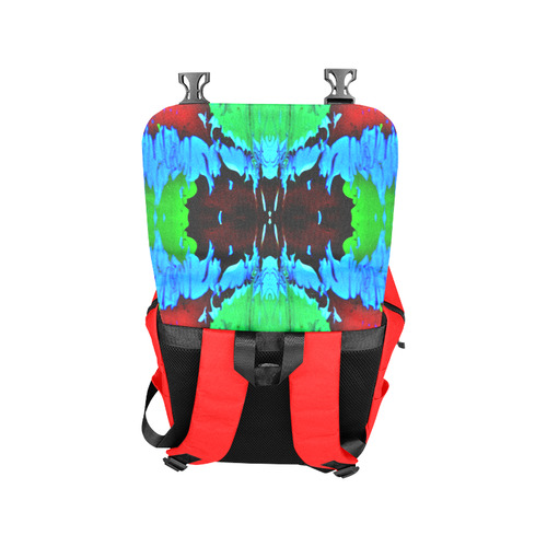 Abstract Green Brown, Blue Red Marbling Casual Shoulders Backpack (Model 1623)