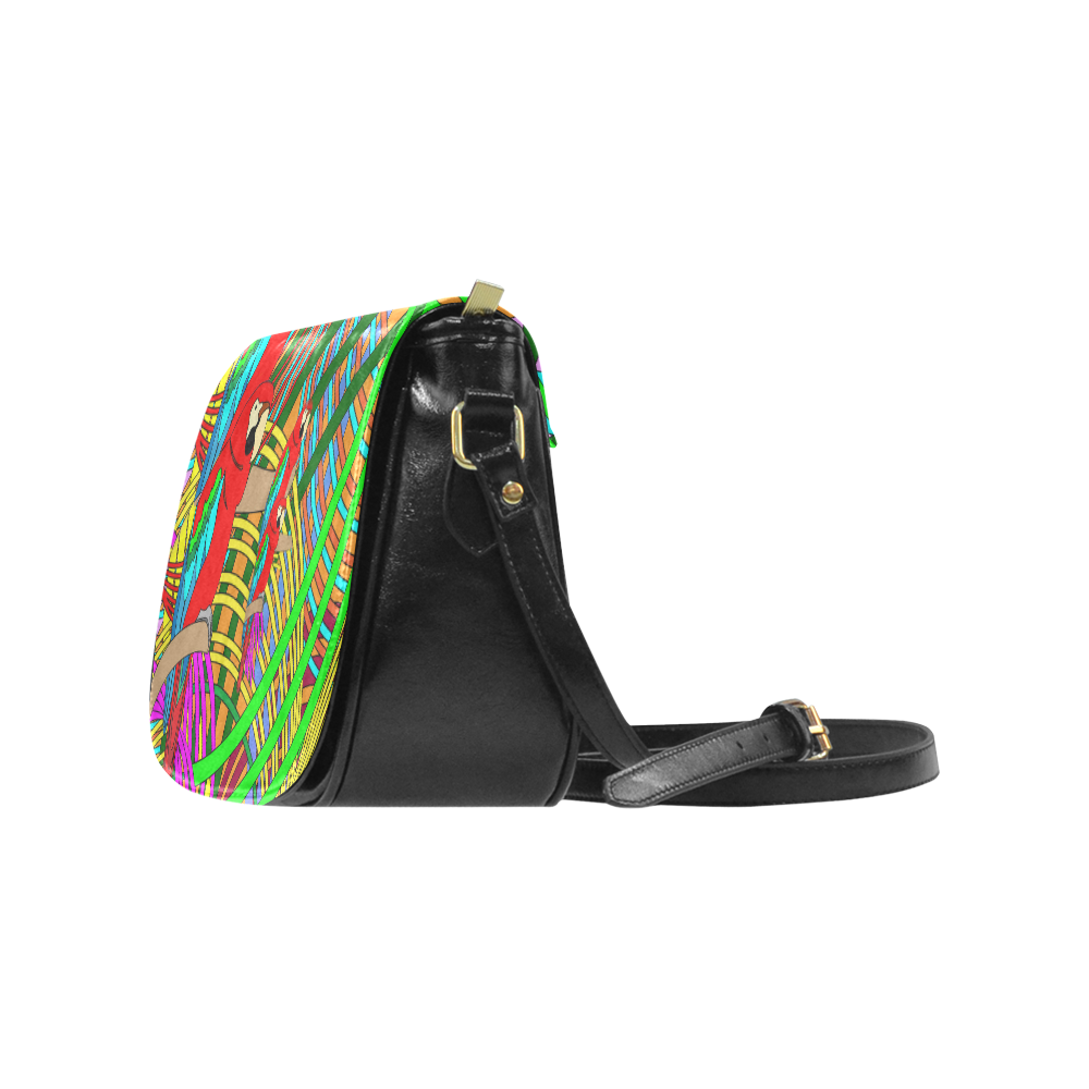 abstract parrot Classic Saddle Bag/Small (Model 1648)