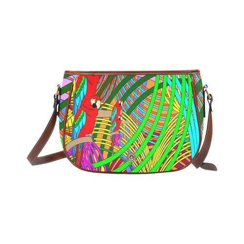 abstract parrot Saddle Bag/Small (Model 1649) Full Customization