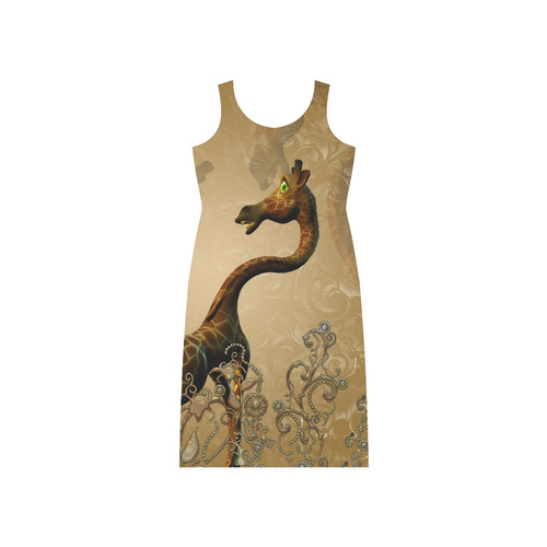 Little frightened giraffe Phaedra Sleeveless Open Fork Long Dress (Model D08)