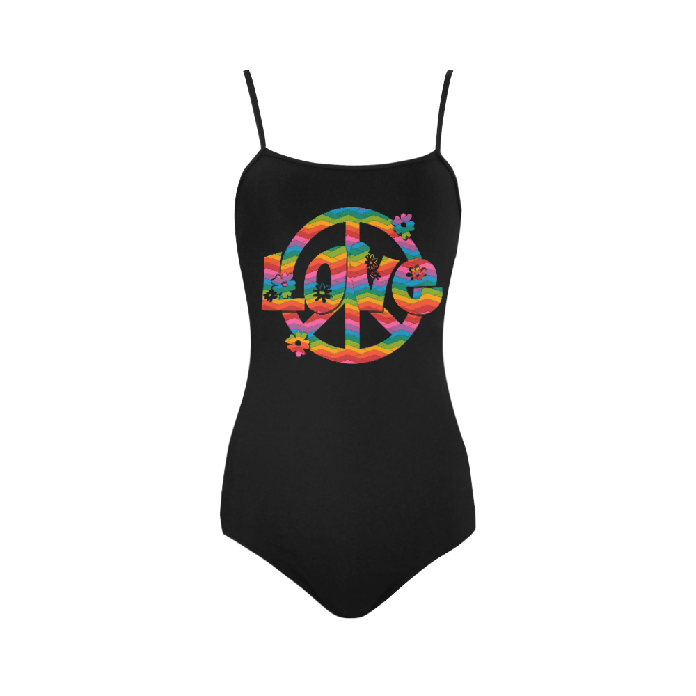 Colorful Love and Peace Strap Swimsuit ( Model S05)