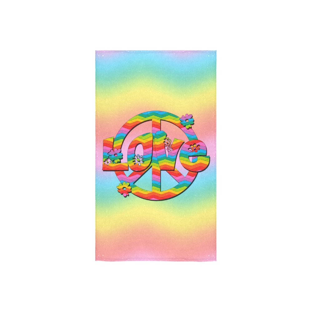 Colorful Love and Peace Background Custom Towel 16"x28"