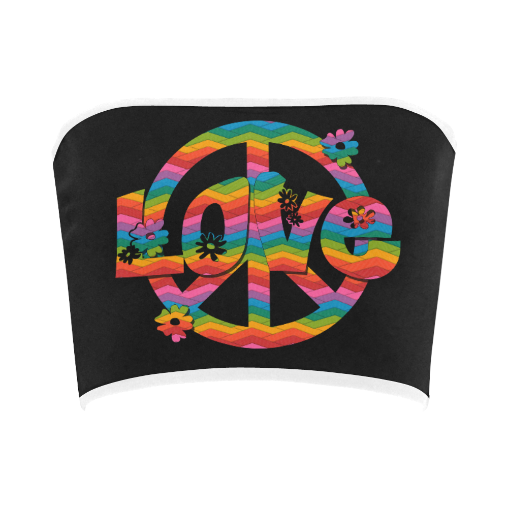 Colorful Love and Peace Bandeau Top