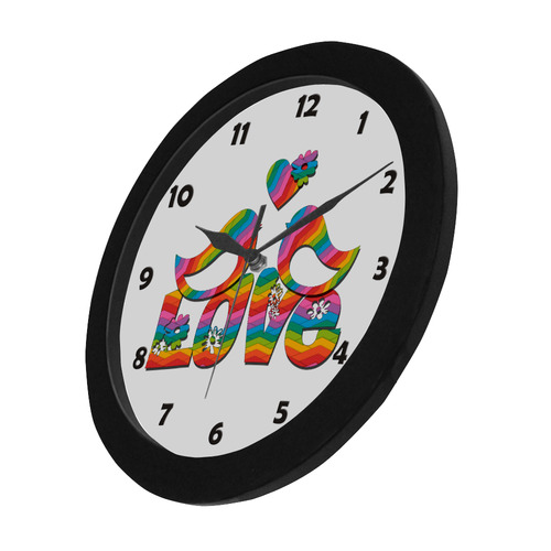 Love Birds with a Heart Circular Plastic Wall clock