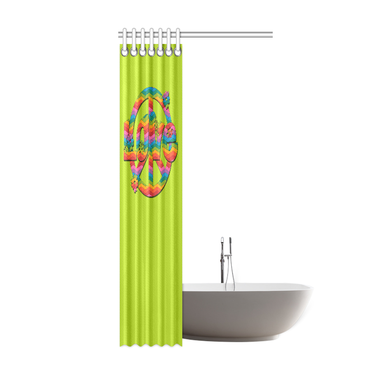 Colorful Love and Peace Shower Curtain 36"x72"