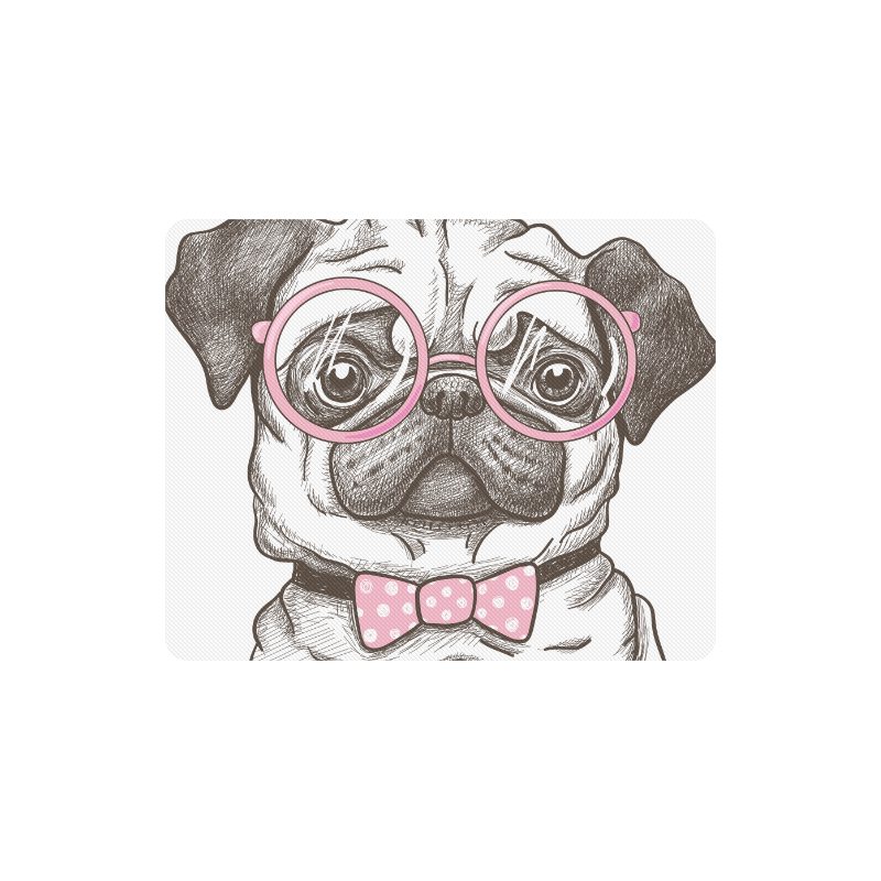 pug in glasses Rectangle Mousepad