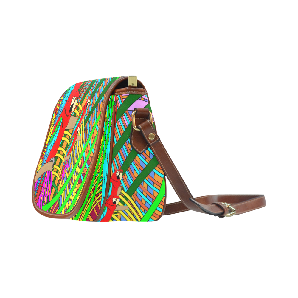 abstract parrot Saddle Bag/Small (Model 1649) Full Customization