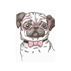 pug in glasses Poster 18"x24"