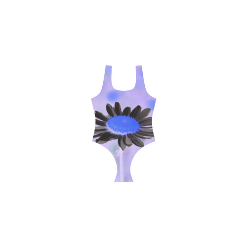 Blue-Flower Vest One Piece Swimsuit (Model S04)