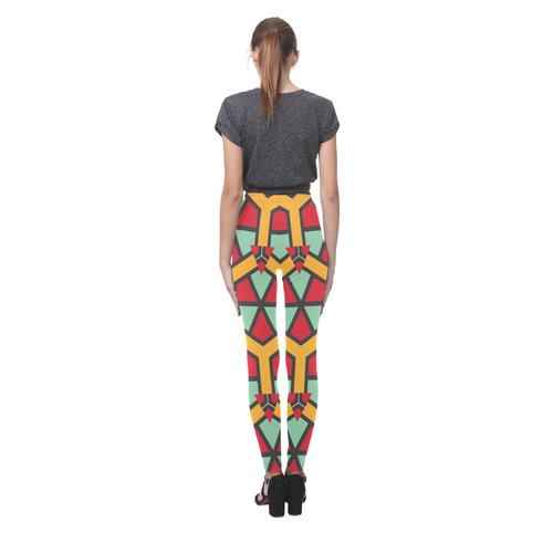 Honeycombs triangles and other shapes pattern Cassandra Women's Leggings (Model L01)
