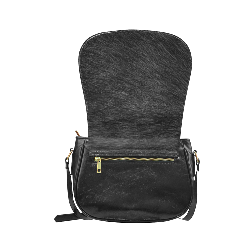 Black Fur Classic Saddle Bag/Large (Model 1648)
