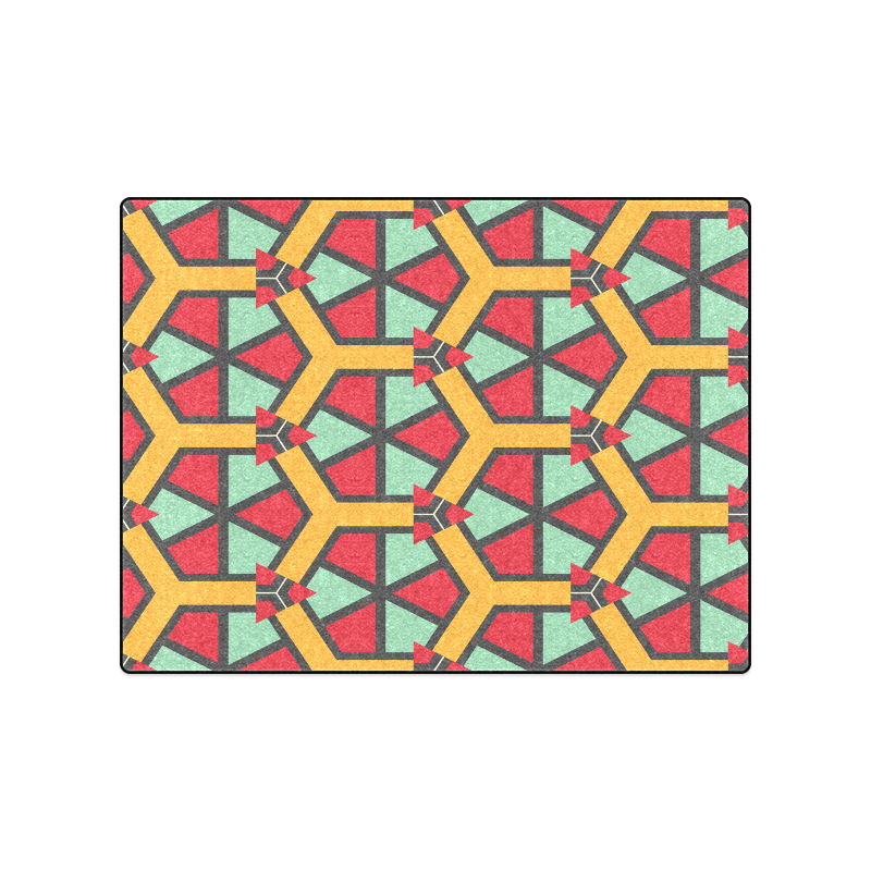 Honeycombs triangles and other shapes pattern Blanket 50"x60"