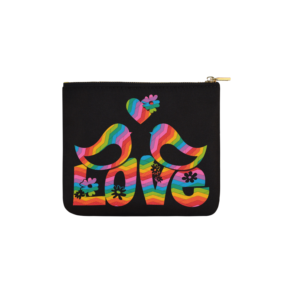 Love Birds with a Heart Carry-All Pouch 6''x5''