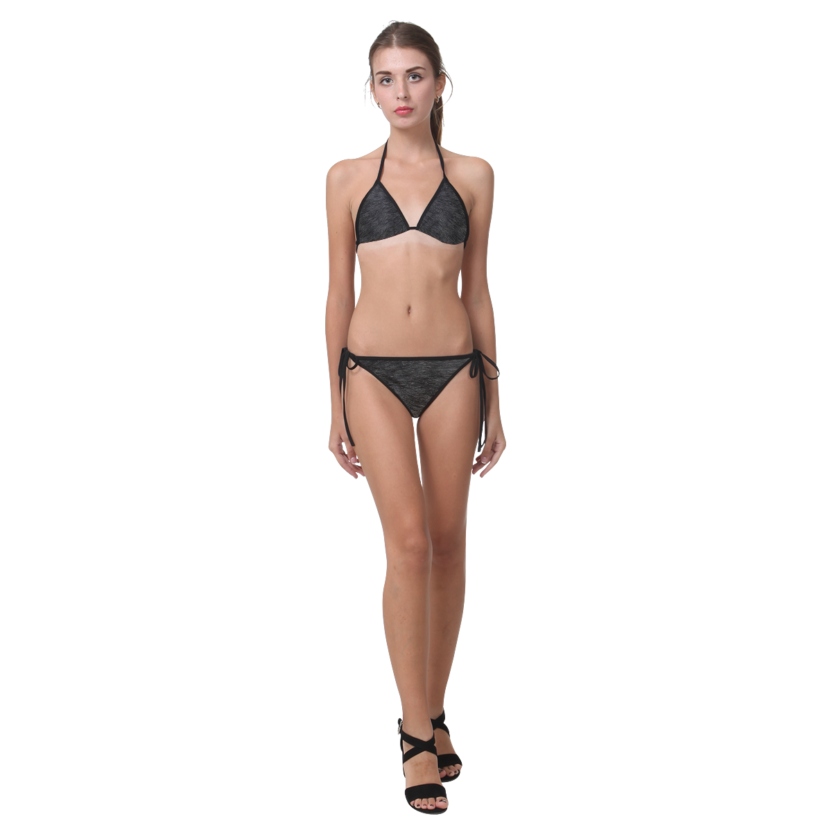 Black Fur Custom Bikini Swimsuit (Model S01)