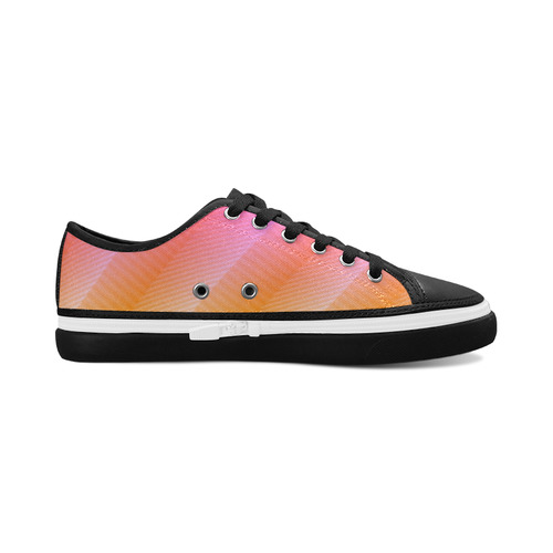 Fancy Pink Zigzag Design Women's Canvas Zipper Shoes/Large Size (Model 001)