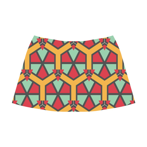 Honeycombs triangles and other shapes pattern Mnemosyne Women's Crepe Skirt (Model D16)