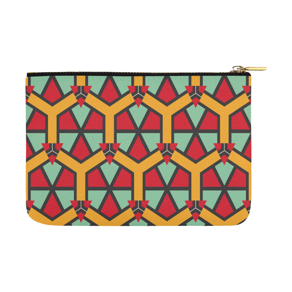 Honeycombs triangles and other shapes pattern Carry-All Pouch 12.5''x8.5''