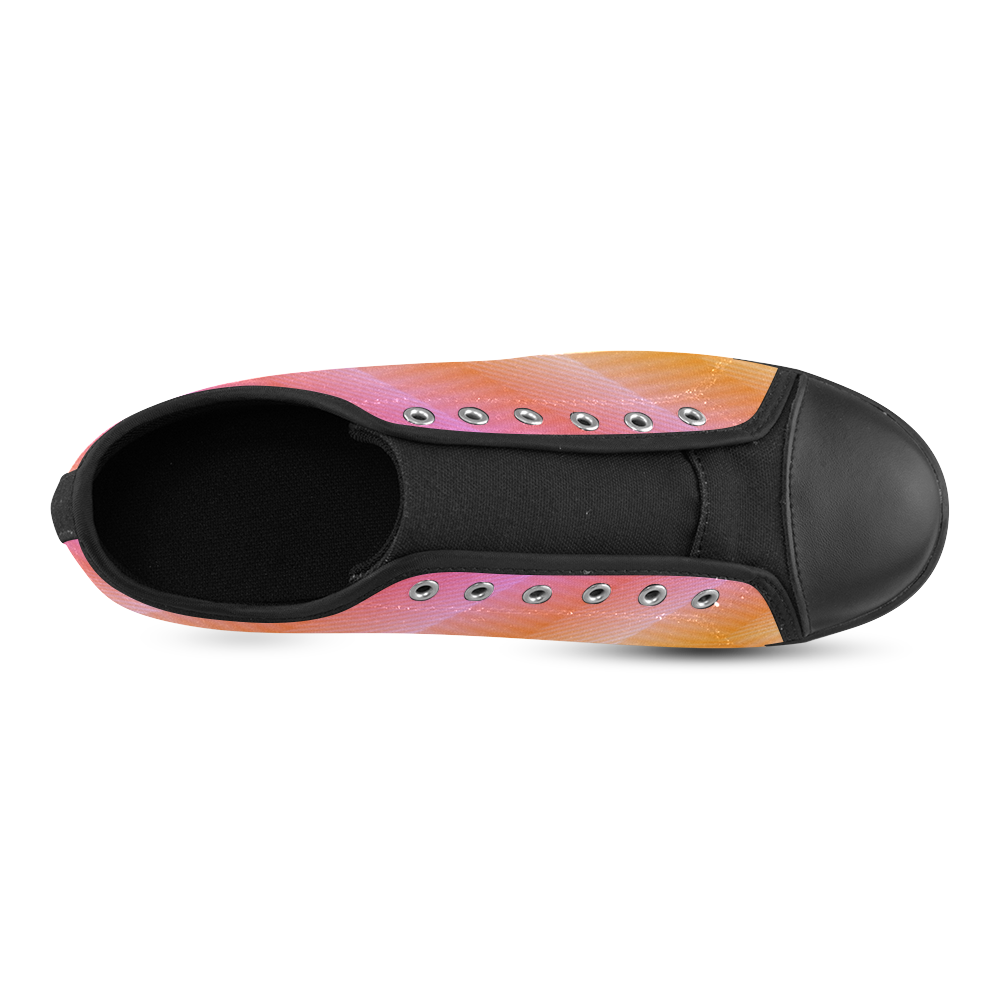 Fancy Pink Zigzag Design Canvas Shoes for Women/Large Size (Model 016)