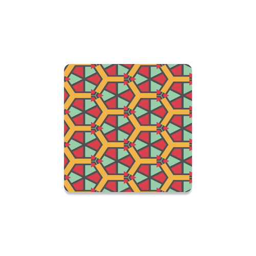 Honeycombs triangles and other shapes pattern Square Coaster