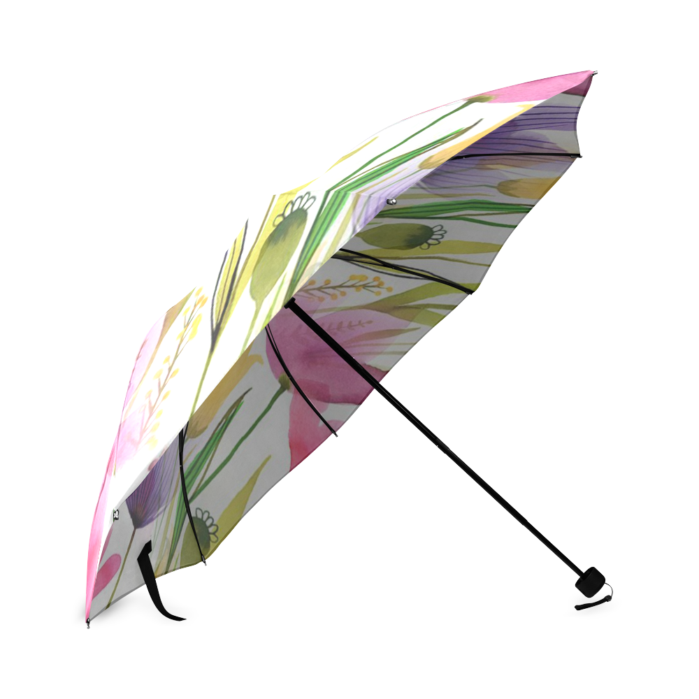 vibrant flower watercolor Foldable Umbrella (Model U01)