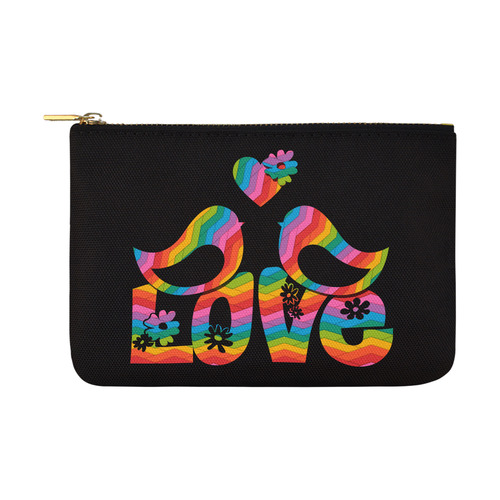 Love Birds with a Heart Carry-All Pouch 12.5''x8.5''