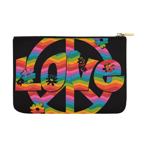 Colorful Love and Peace Carry-All Pouch 12.5''x8.5''