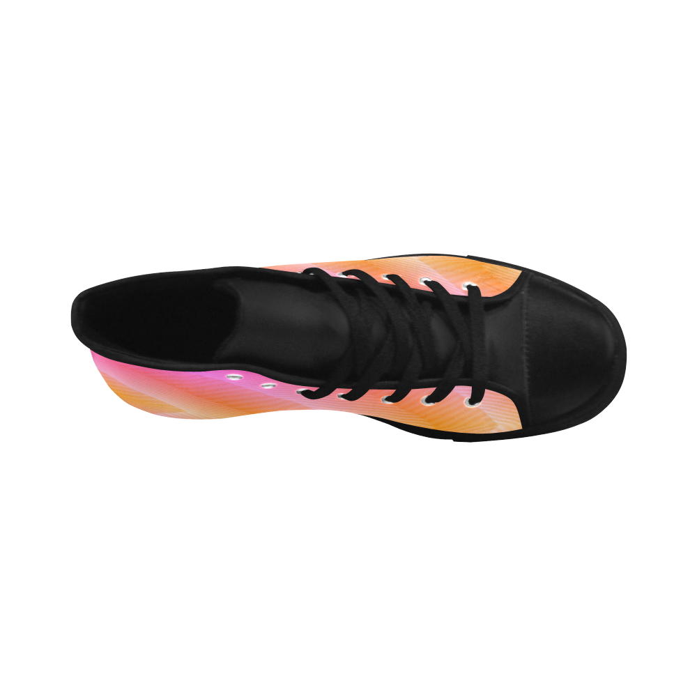 Fancy Pink Zigzag Design Aquila High Top Microfiber Leather Women's Shoes (Model 032)
