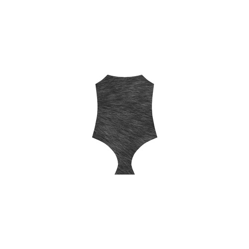 Black Fur Strap Swimsuit ( Model S05)