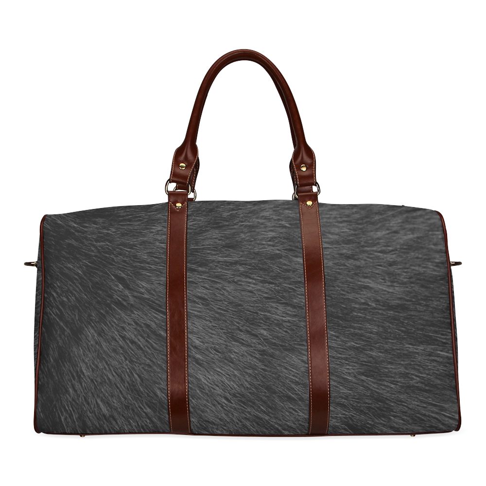 Black Fur Waterproof Travel Bag/Large (Model 1639)